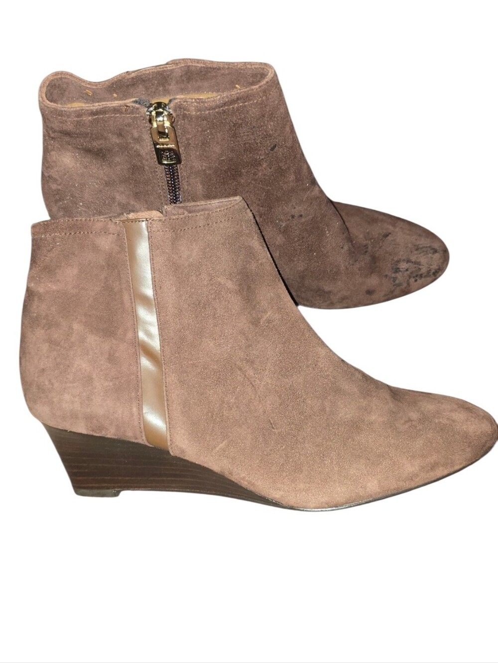 Coach Maya suede wedge booties in mahogany. - Picture 3 of 9